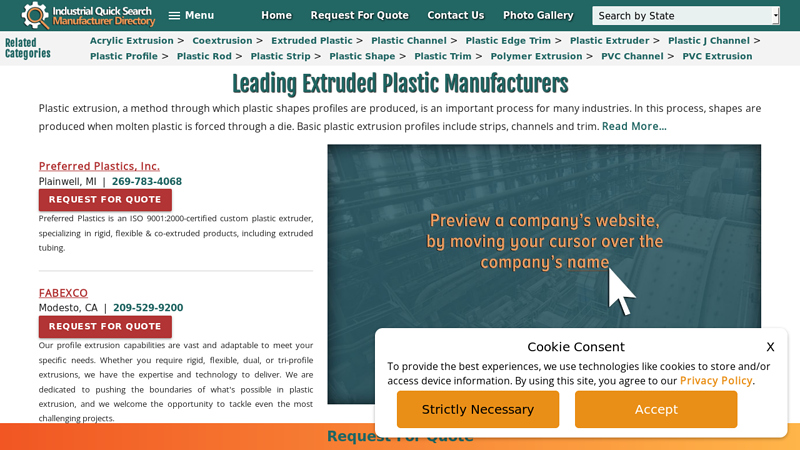 Plastic Extrusion Manufacturers