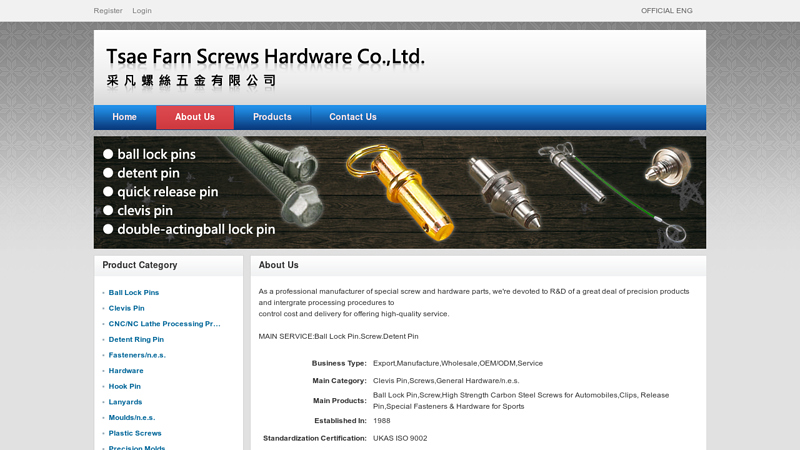 Plastic Screw Supplier, Hook Pin Manufacturer, Clevis Pin ...
