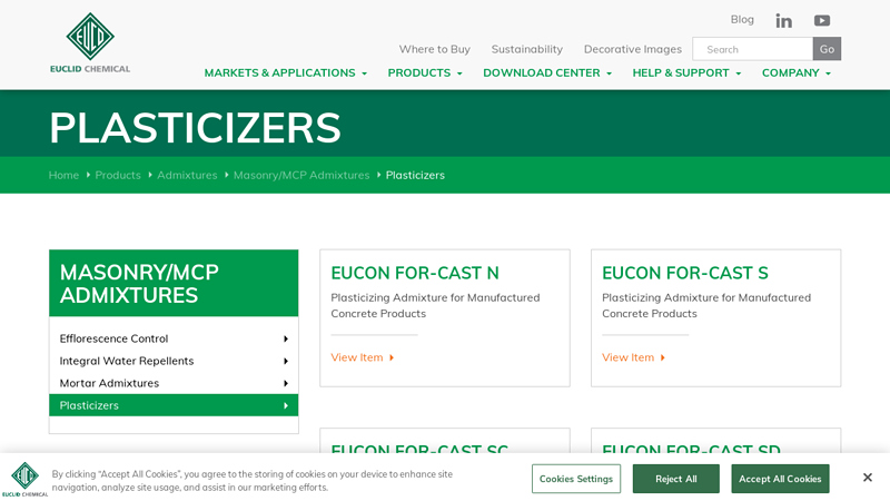 Plasticizing Admixtures