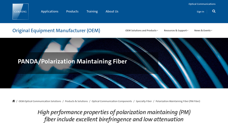 Polarization Maintaining Fiber (PM Fiber)