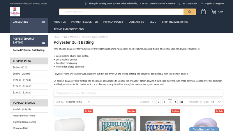 Polyester Quilt Batting