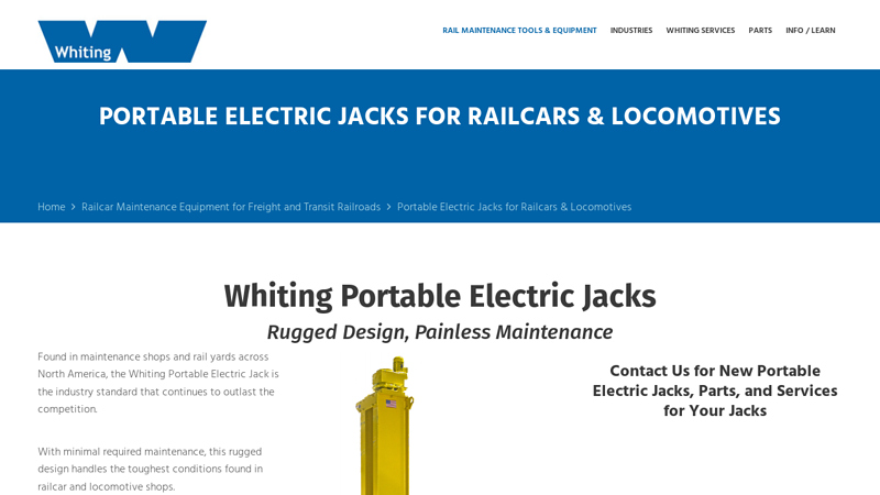 Portable Electric Jacks for Railcars & Locomotives