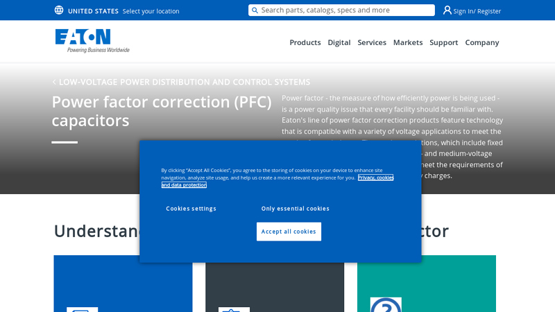Power factor correction capacitors