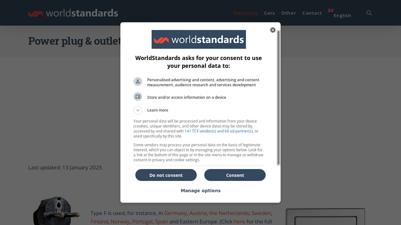 Power plug & outlet Type F (Schuko)