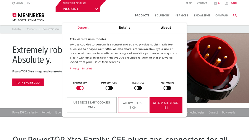 PowerTOP Xtra plugs and sockets for 16 to 125 A