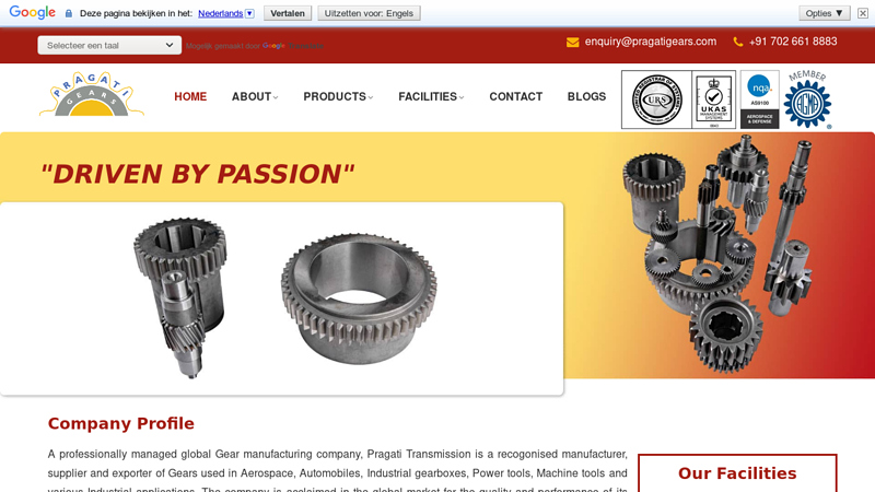 Pragati Transmission gear manufacturing