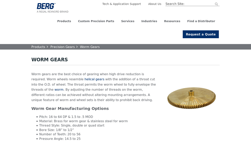 Precision Worm Gear Manufacturing