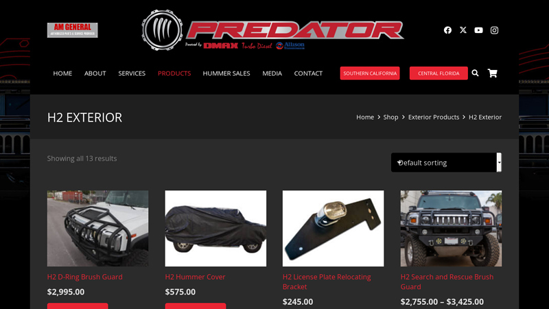 Predator Inc. Hummer H2 Exterior Parts & Accessories.