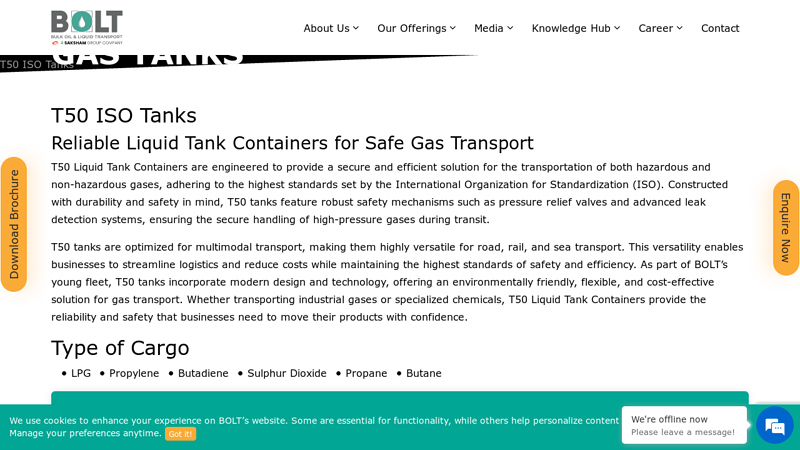 Premier T50 ISO Tank Logistics Services