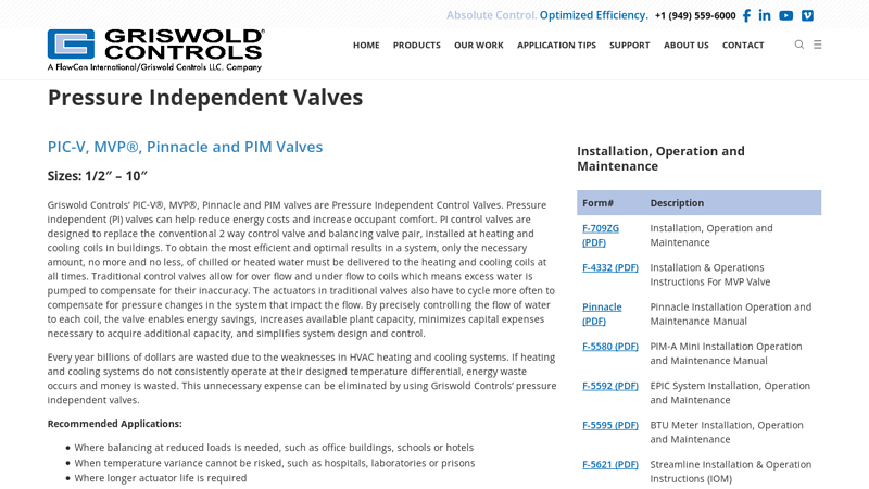 Pressure Independent Valves