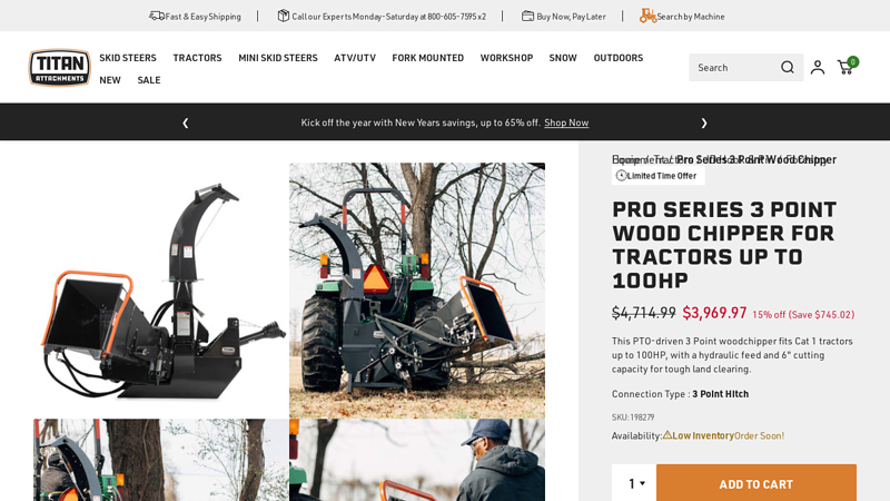 Pro Series 3 Point Wood Chipper