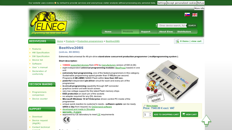 Production programmer BeeHive208S