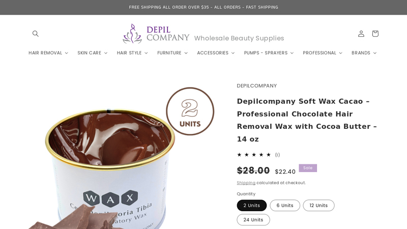 Professional Chocolate Hair Removal Wax with Cocoa Butter