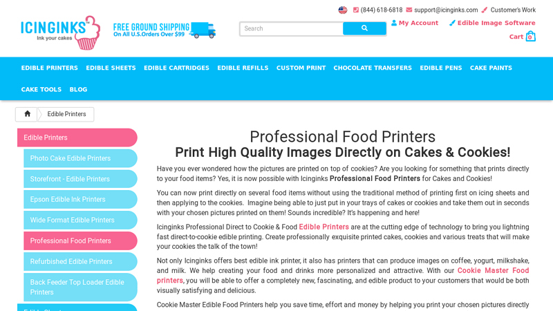 Professional Direct to Food Edible Printers