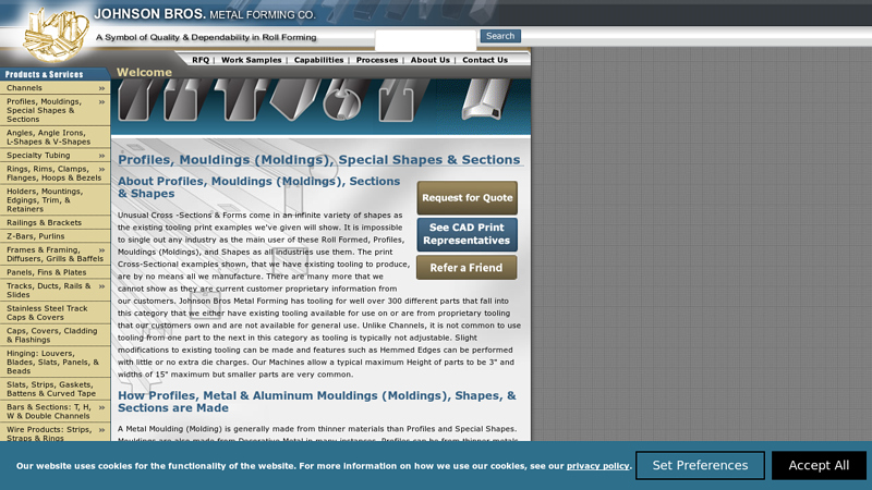 Profiles, Mouldings (Moldings), Special Shapes & Sections