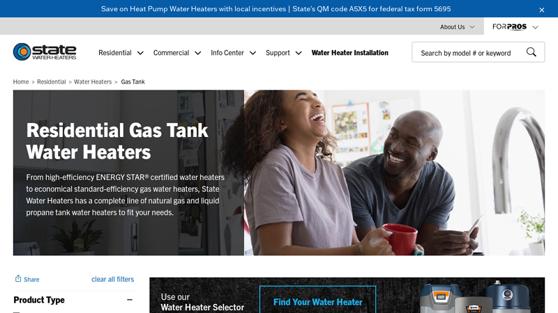 ProLine® Residential Gas Tank Water Heaters