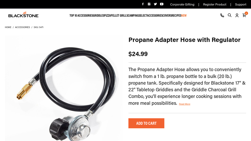 Propane Adapter Hose with Regulator