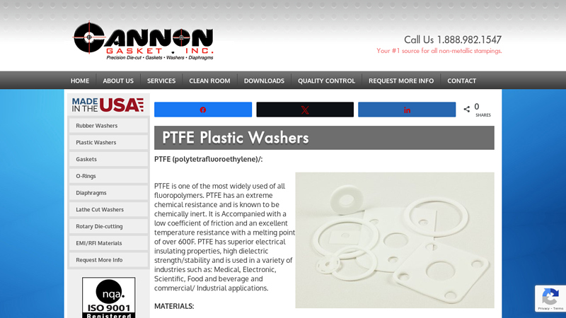 PTFE Plastic Washers