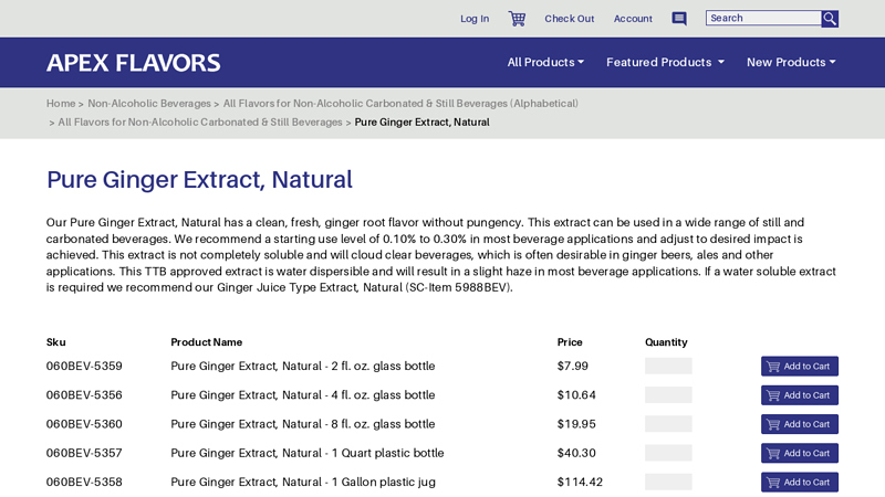 Pure Ginger Extract, Natural