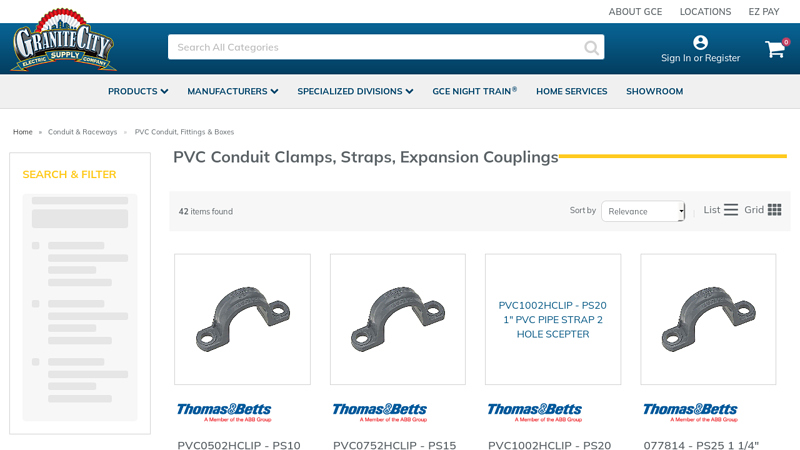 PVC Conduit Clamps, Straps, Expansion Couplings
