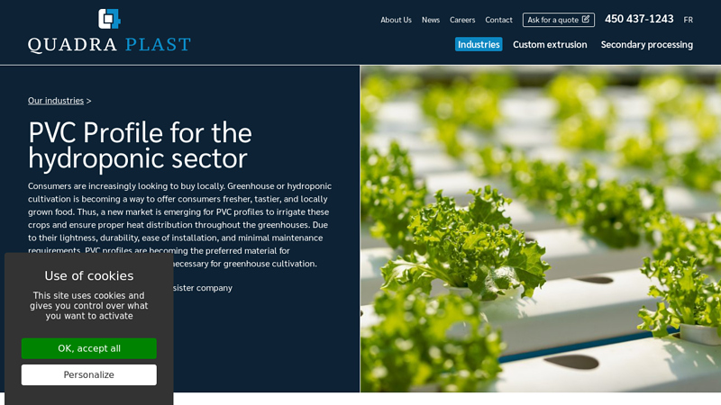 PVC Profile for the hydroponic sector