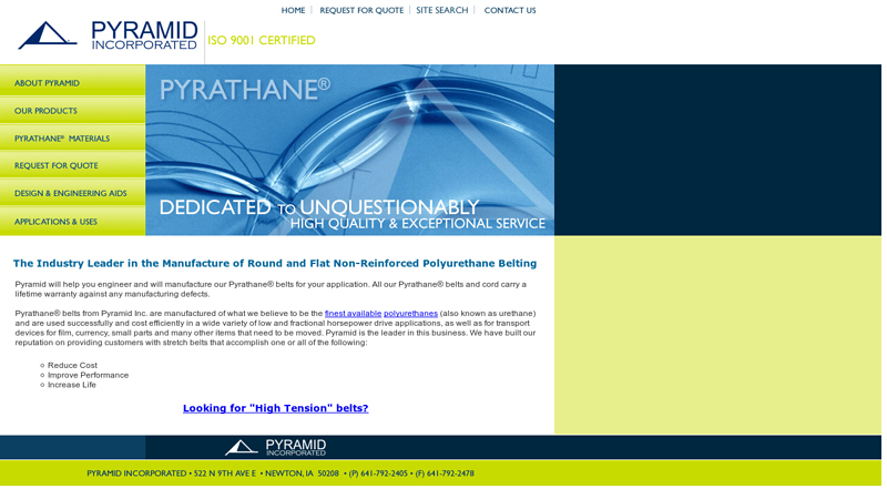 Pyramid Urethane Belts