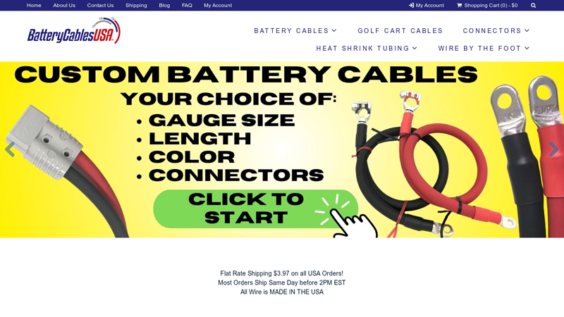 Quality Copper Battery Cables Made in the USA!