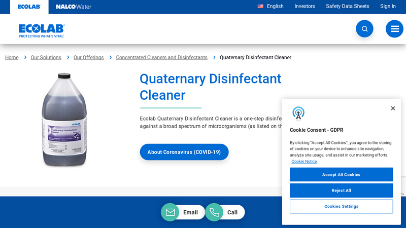 Quaternary Disinfectant Cleaner