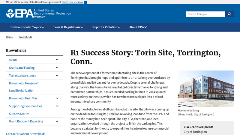 R1 Success Story: Torin Site, Torrington, Conn.
