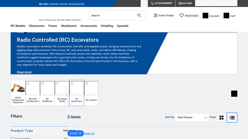 Radio Controlled (RC) Excavators