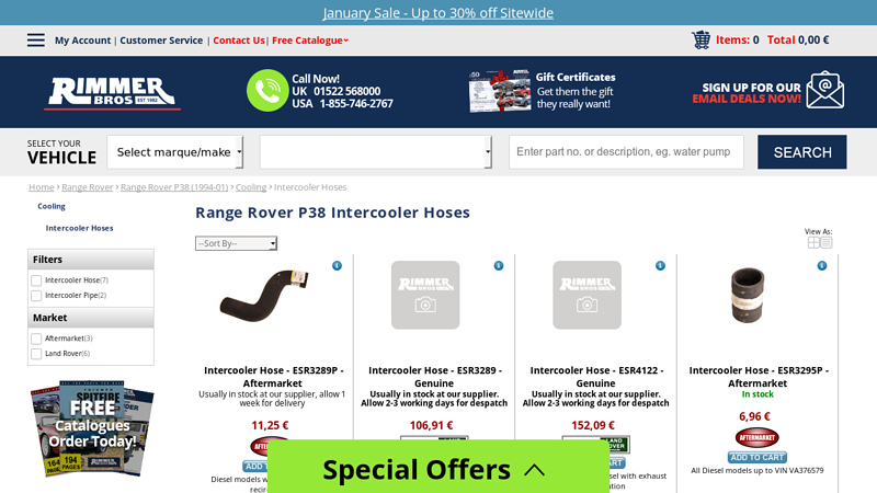 Range Rover P38 Intercooler Hoses