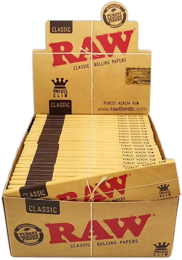 Raw Classic Kingsize Slim Rolling Papers + Tips