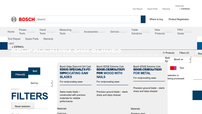 Reciprocating Saw Blades