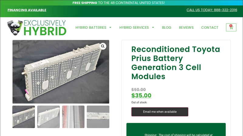 Reconditioned Toyota Prius Battery Generation 3 Cell Modules