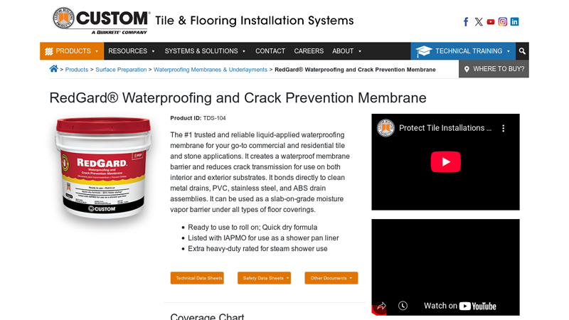 RedGard® Waterproofing and Crack Prevention Membrane