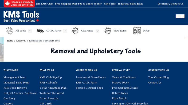Removal and Upholstery Tools