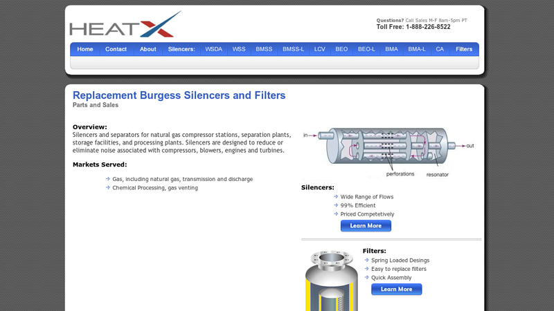 Replacement Burgess Manning Silencers and Filters