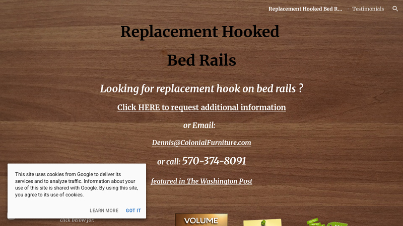 Replacement Hooked Bed Rails