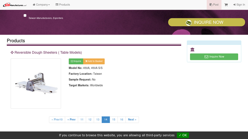 Reversible Dough Sheeters ( Table Models)