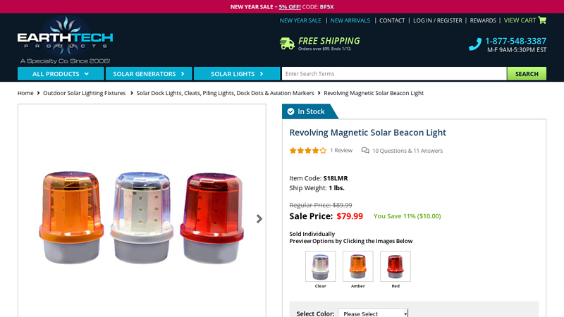 Revolving Magnetic Solar Beacon Light