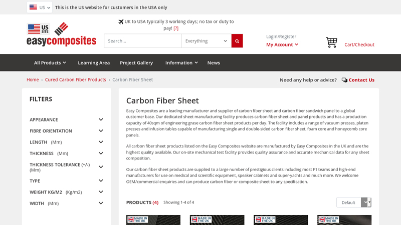Rigid Carbon Fiber Sheets / Plates
