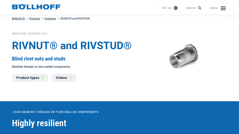 RIVNUT® blind rivet nuts and RIVSTUD® blind rivet studs