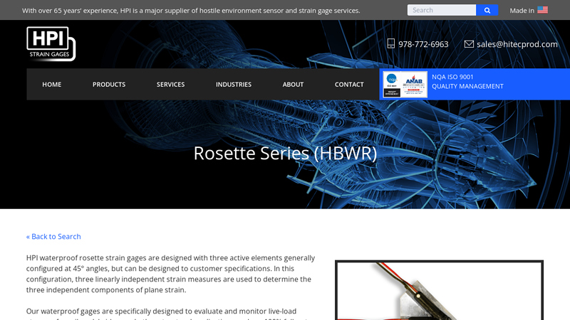Rosette Series (HBWR) Strain Gage
