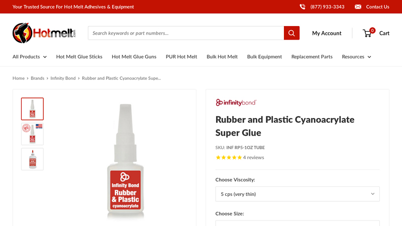 Rubber and Plastic Cyanoacrylate Super Glue