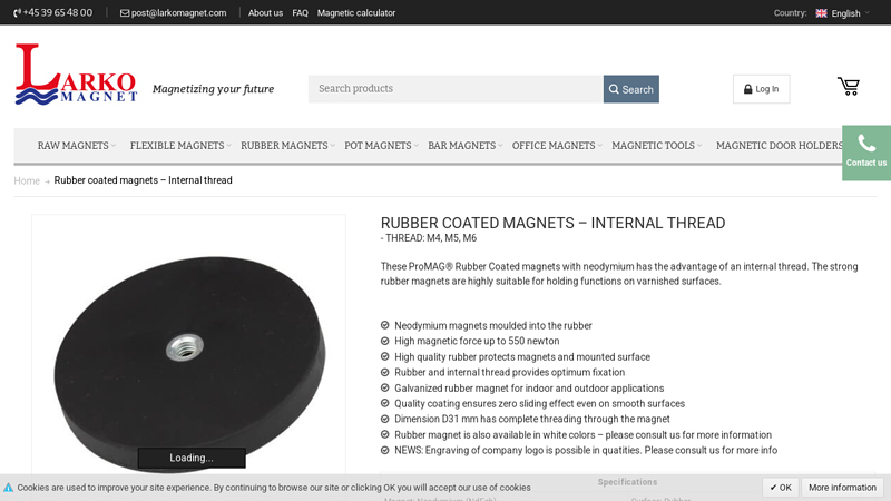 Rubber coated magnets