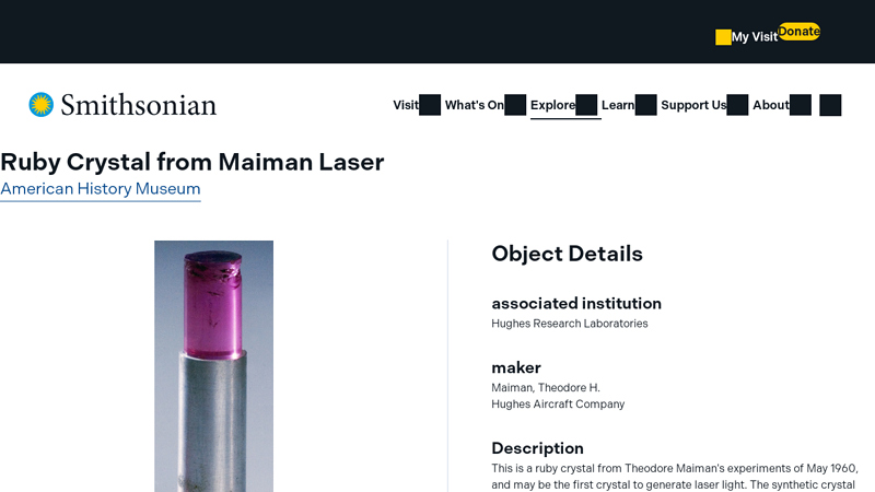 Ruby Crystal from Maiman Laser