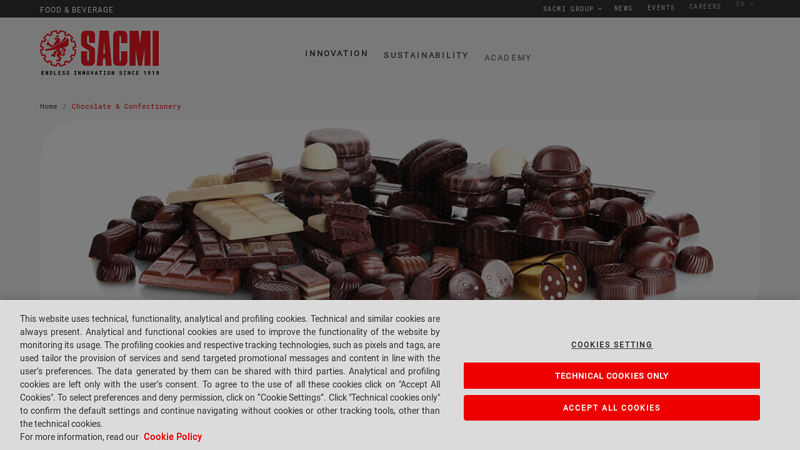 SACMI Packaging & Chocolate machines and confectionery system