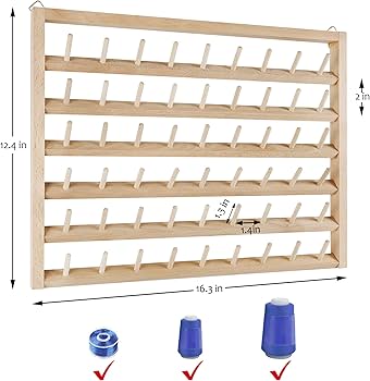 SAND MINE Wooden Thread Rack Sewing and Embroidery Thread ...