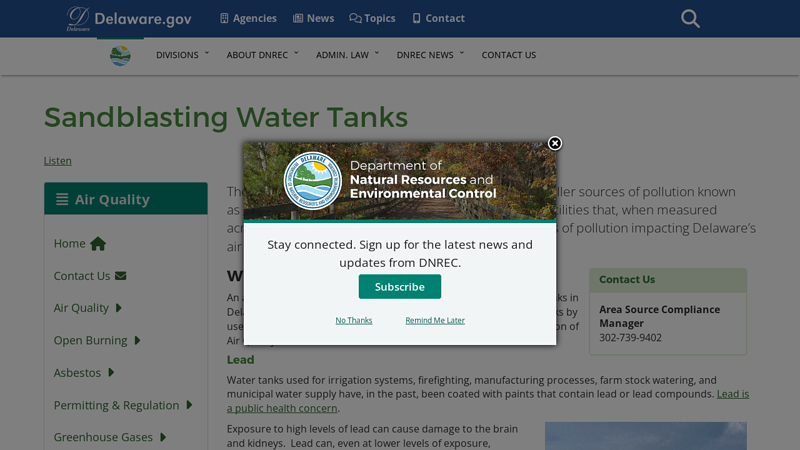 Sandblasting Water Tanks