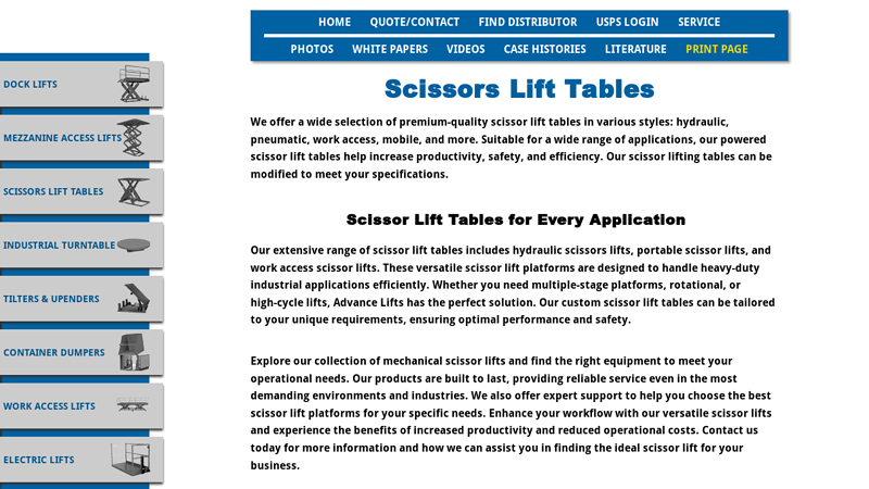 Scissor Lift Tables
